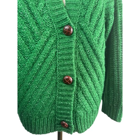 2/$30 Forever 21 XS  Green Chevron Knit Cardigan - Picture 8 of 13